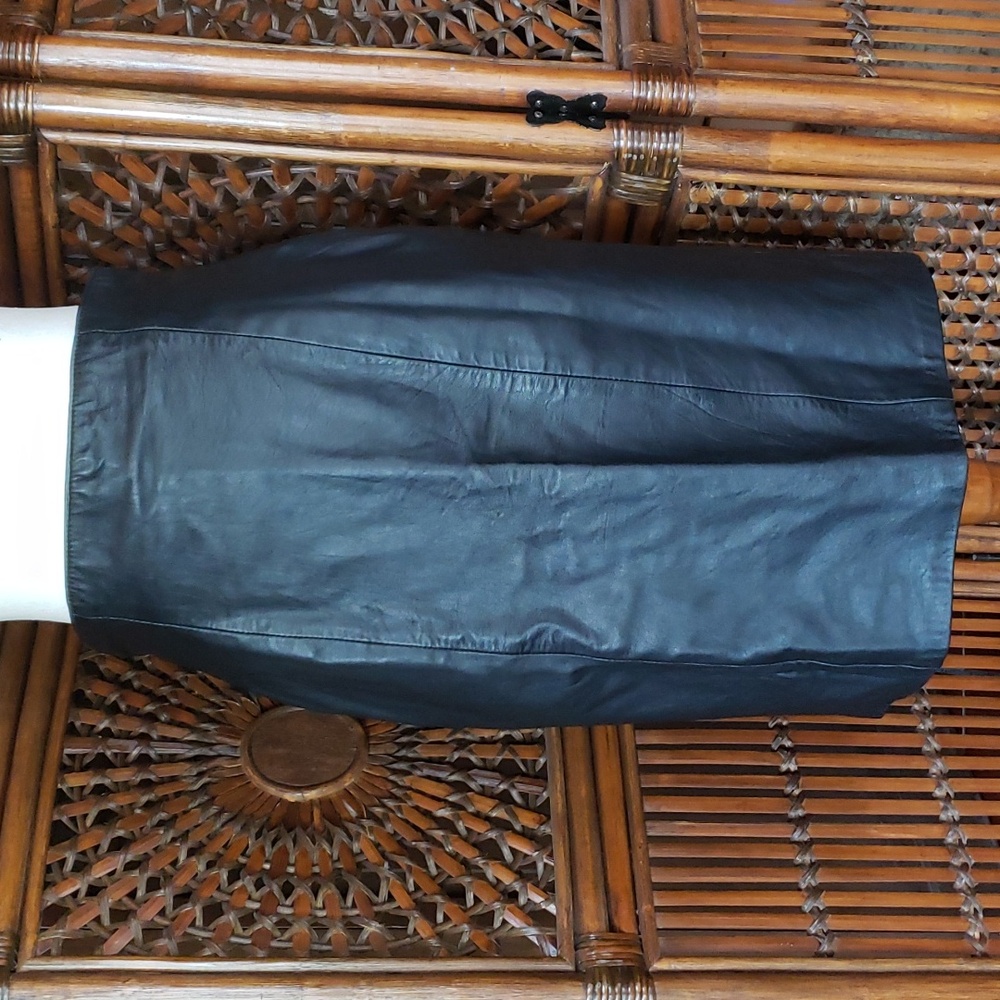 FINEST QUALITY Genuine Butter Leather Pencil Skirt - Black - 12 - NWOT